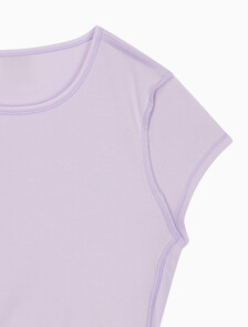 Buy 여성 코튼 스트레치 립 리브드 크롭티 in color LILAC QUARTZ
