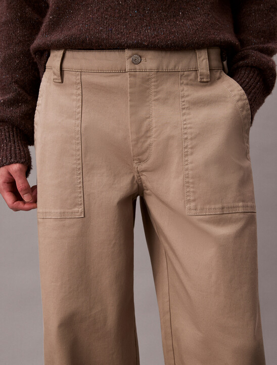 남성 배럴핏 유틸리티 코튼 치노 팬츠