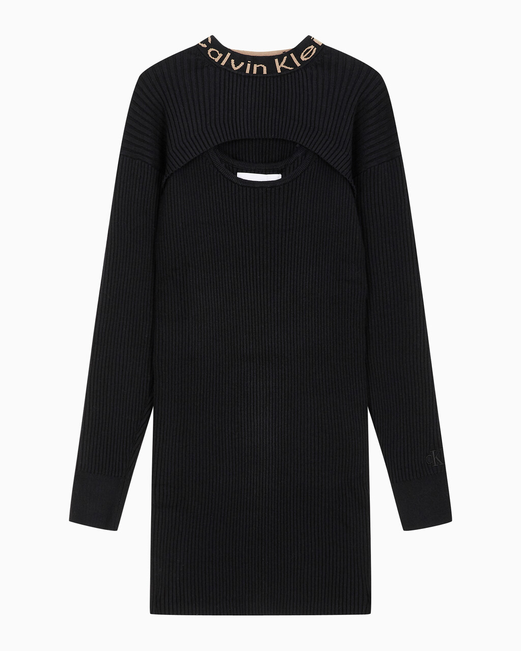 Buy 여성 롱 슬리브 2 in 1 스웨터 원피스 in color CK BLACK