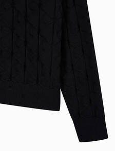 Buy 남성 이지 AOP 코튼 가디건 스웨터 in color BLACK