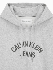 Buy 남녀공용 커브드로고 후디 in color LIGHT GREY HEATHER