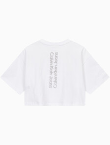 Buy 여성 그래픽 크롭 반팔 티셔츠 in color BRIGHT WHITE