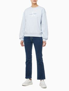 Buy 여성 모노로고 프렌치테리 릴렉스핏 스웻셔츠 in color LIGHT BLUE