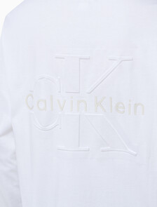Buy 남성 릴렉스 핏 시즈널 모노그램 긴팔 티셔츠 in color BRIGHT WHITE