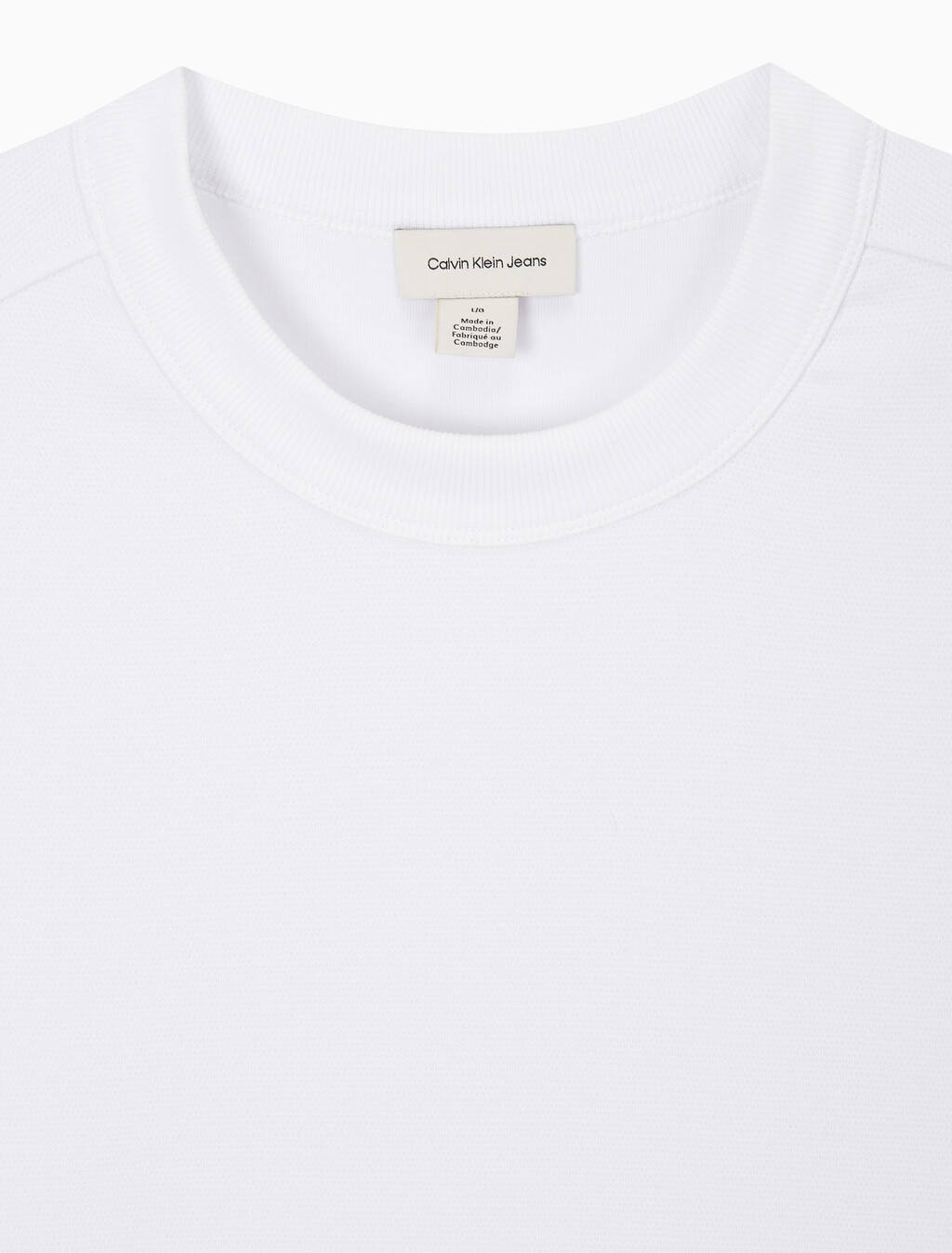 Buy 남성 릴렉스핏 텍스처드 피케 로고 반팔 티셔츠 in color BRILLIANT WHITE