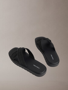 Buy 남성 럭서 SQ 몰디드 엑스크로스 샌들 in color BLACKWHITE