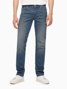 Buy 남성 바디핏 블루그레이 데님 in color GREY STEPPED RELEASE HEM