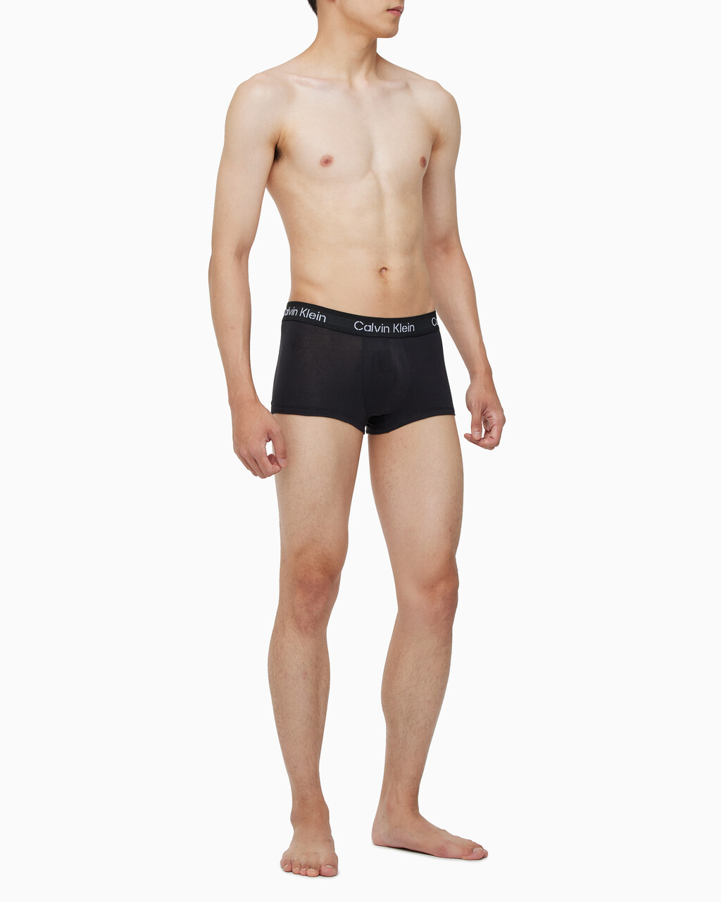 Buy 남성 스텐실로고 코튼스트레치 로우라이즈 트렁크 3PK in color BLACK, MOONBEAM,SHINING ARMOUR