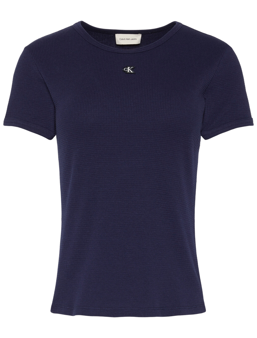 Buy 여성 모노그램 패치 슬림 와플 티 in color Evening Blue