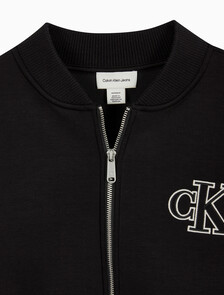 Buy 여성 오버사이즈 스쿠바 집 보머 자켓 in color BLACK