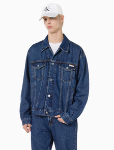 Buy 남성 90's 다크블루 데님 트러커 자켓 in color DARK BLUE