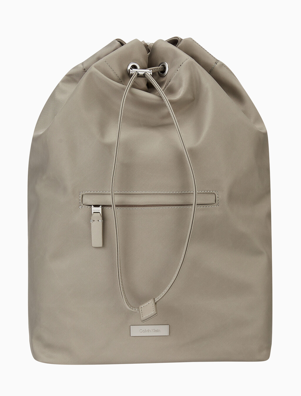 Buy 남성 슬릭 나일론 드로우 스트링 백팩 in color Desert Taupe