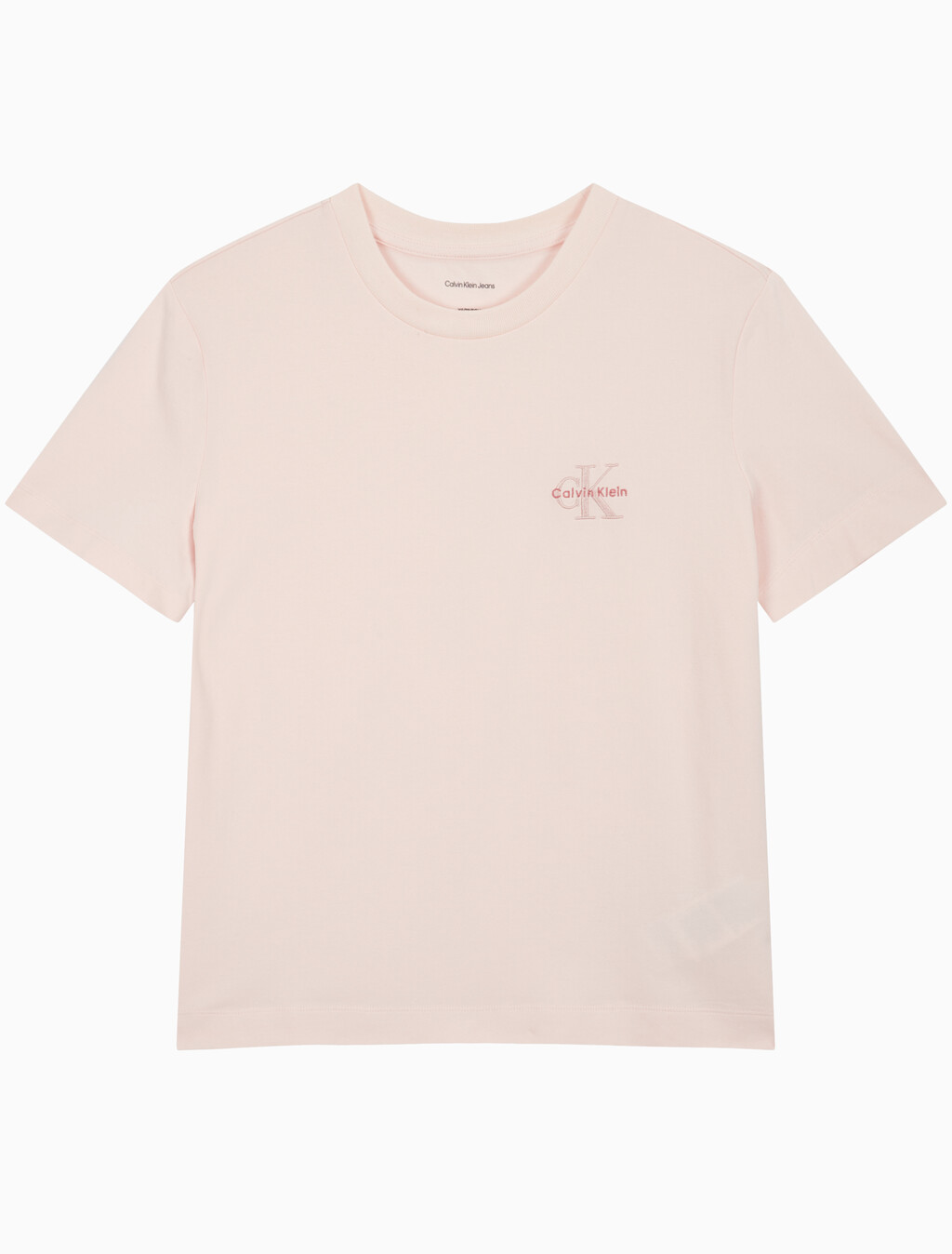 Buy 여성 레귤러핏 스몰 모노그램 로고 반팔 티셔츠 in color LIGHT PINK