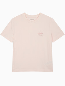 Buy 여성 레귤러핏 스몰 모노그램 로고 반팔 티셔츠 in color LIGHT PINK