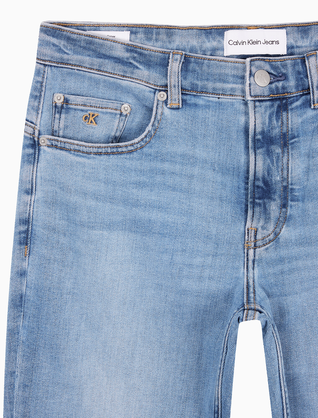 Buy 남성 바디 테이퍼핏 라이트블루 이탈리안 데님 in color CHALKY BLUE