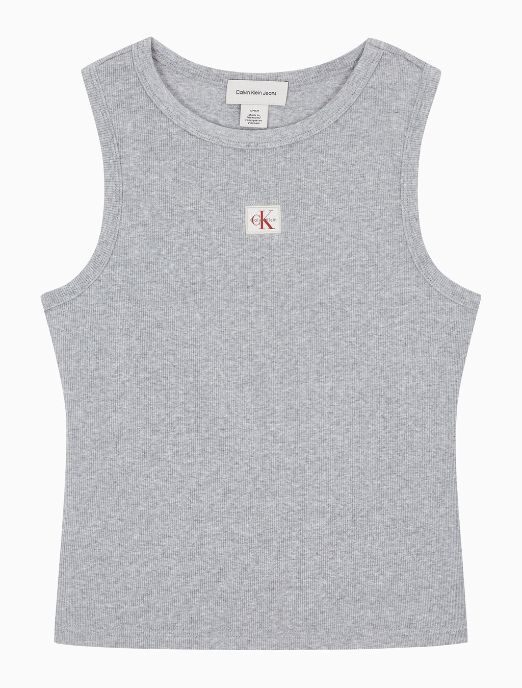 Buy 여성 우븐라벨 코튼 립 탱크 탑 in color HEROIC GREY HEATHER