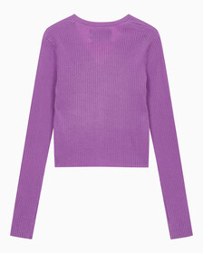 Buy 여성 슬림 브이넥 가디건 in color IRIS ORCHID