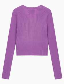 Buy 여성 슬림 브이넥 가디건 in color IRIS ORCHID