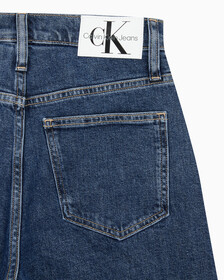 Buy 여성 하이라이즈 루즈핏 다크블루 데님 in color BLUE BLACK HANGER LOOP