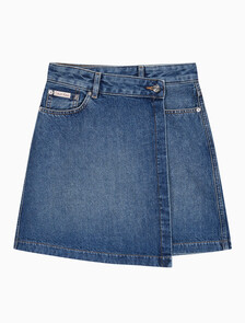 Buy 여성 데님 미니 랩 스커트 in color denim
