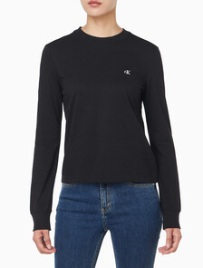 Buy 여성 L/S 아카이브 로고 크루넥 티셔츠 in color BLACK