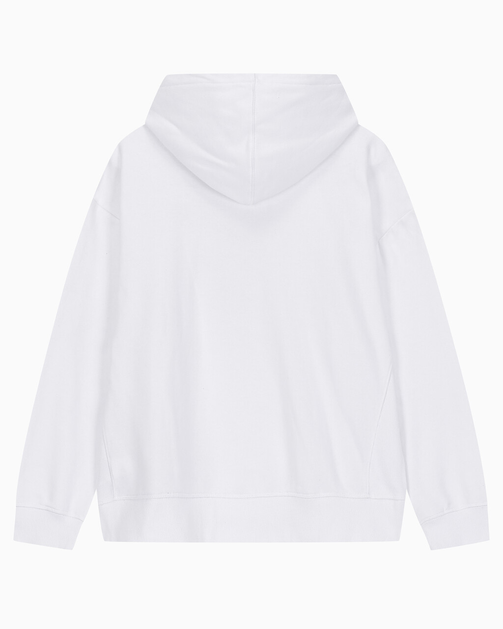 Buy 남성 아카이브 릴렉스핏 CK 스몰 로고 기모 후디 in color BRILLIANT WHITE