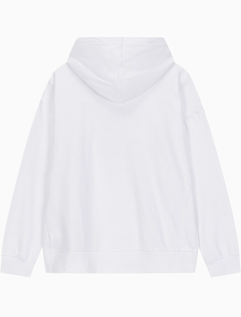 Buy 남성 아카이브 릴렉스핏 CK 스몰 로고 기모 후디 in color BRILLIANT WHITE