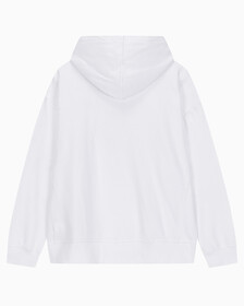 Buy 남성 아카이브 릴렉스핏 CK 스몰 로고 기모 후디 in color BRILLIANT WHITE