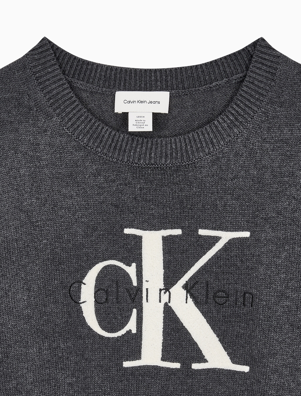 Buy 여성 청키 코튼 그래픽 풀오버 in color CHARCOAL HEATHER