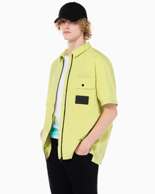 Buy 남성 포플린 집업 반팔셔츠 in color YELLOW SAND