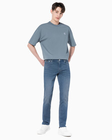 Buy 남성 바디핏 블루그레이 데님 in color GREY STEPPED RELEASE HEM