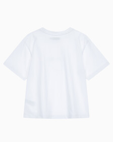 Buy 여성 릴렉스드 스탠다드로고 크루넥 반팔 티셔츠 in color BRILLIANT WHITE