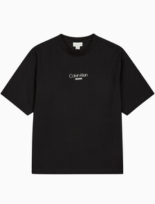 Buy 남성 릴렉스핏 CKJ 그래픽 반팔 티셔츠 in color BLACK
