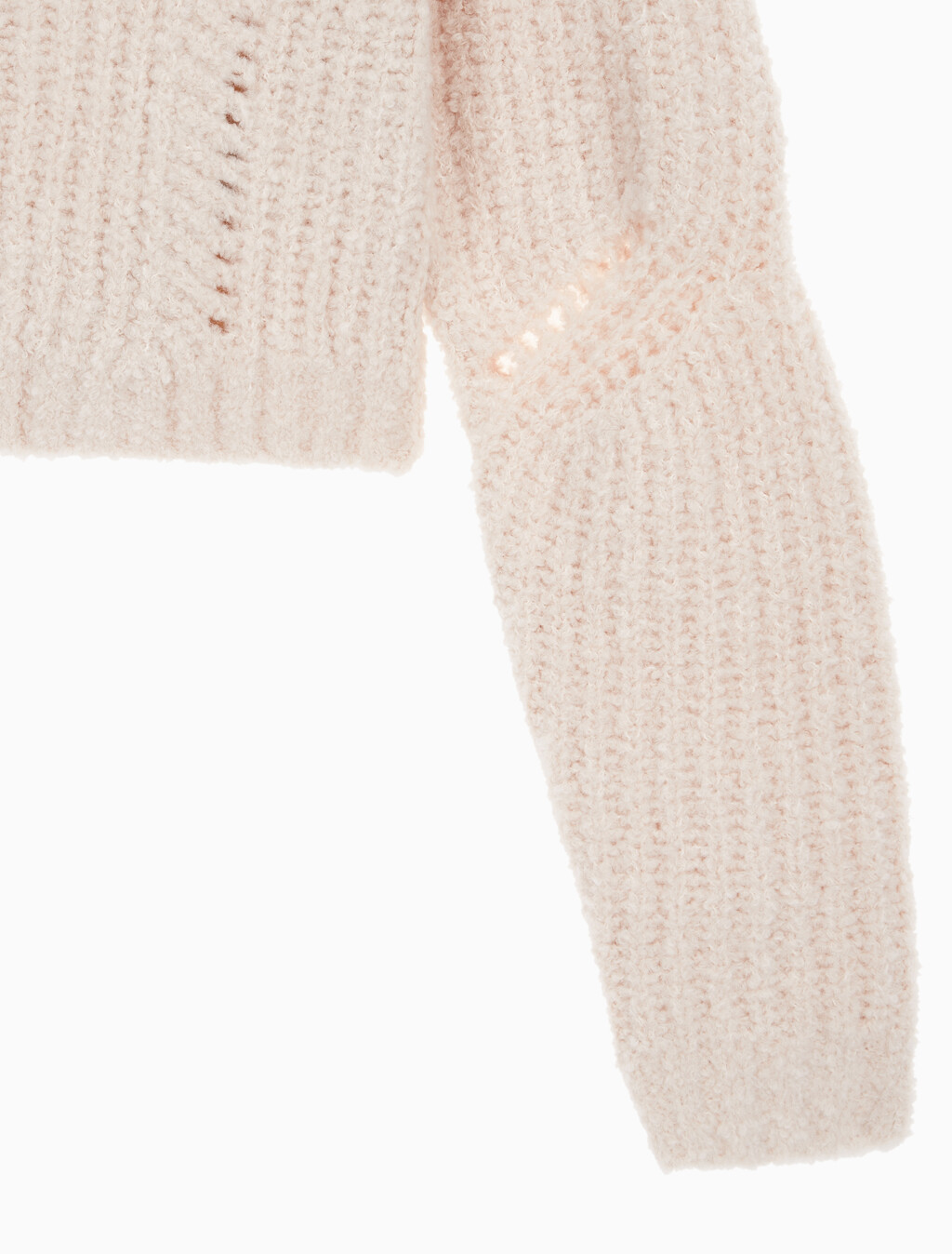 Buy 여성 크롭 케이블 가디건 in color PINK BEIGE