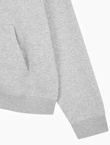 Buy 남녀공용 릴렉스핏 모노그램 집업 후디 in color LIGHT GREY HEATHER