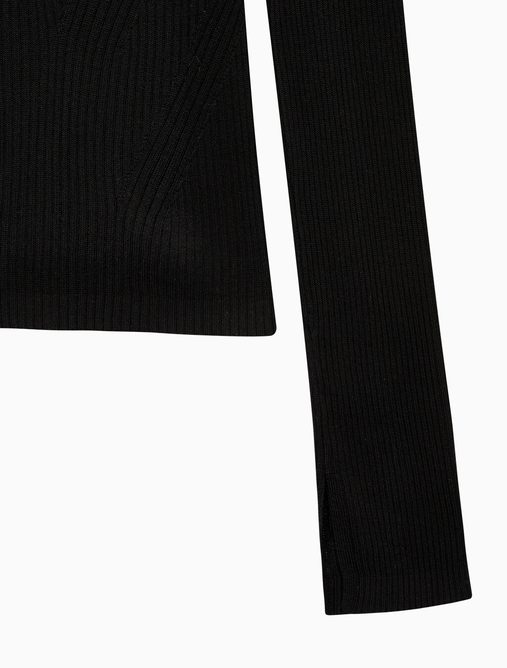 Buy 여성 슬림 크롭 니트 탑 in color CK BLACK