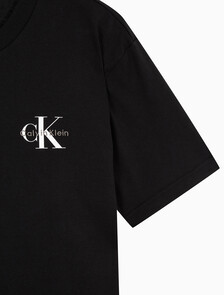Buy 남성 레귤러핏 모노그램 로고 반팔 티셔츠 in color BLACK