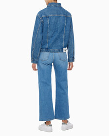 Buy 여성 모노그램 뱃지 데님 자켓 in color MID BLUE BACK EMBRO