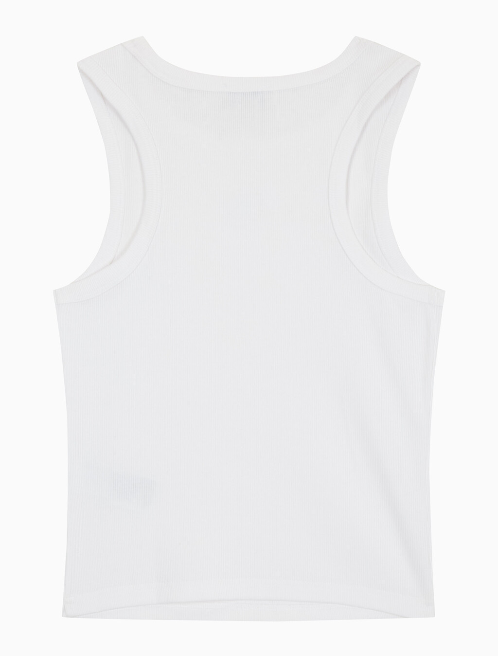 Buy 여성 우븐라벨 코튼 립 탱크 탑 in color BRILLIANT WHITE