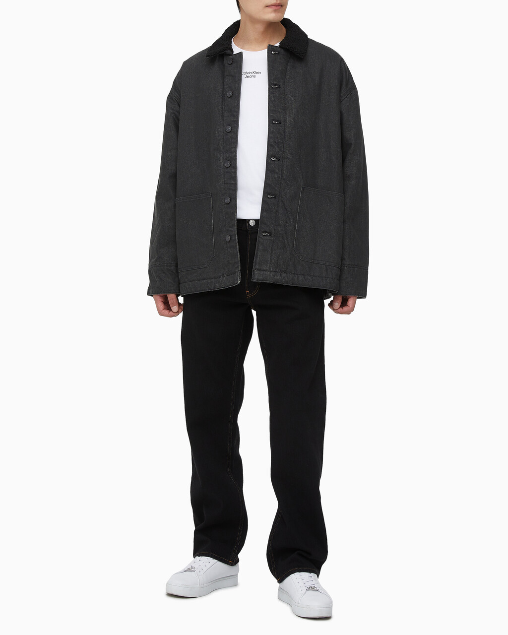 Buy 남성 쉐르파 숏 코트 자켓 in color BLACK