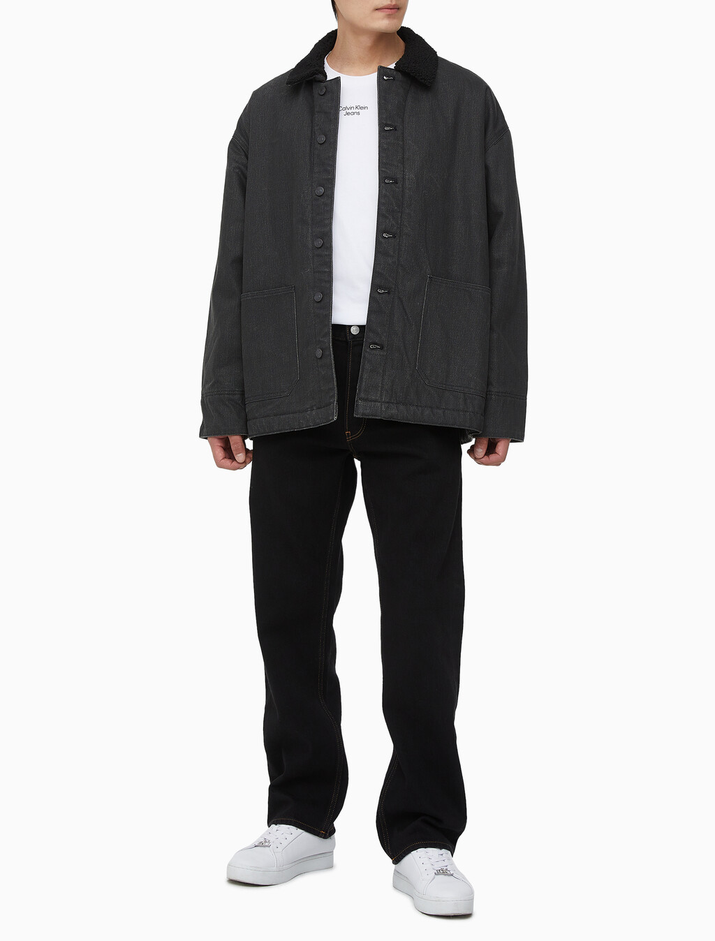 Buy 남성 쉐르파 숏 코트 자켓 in color BLACK