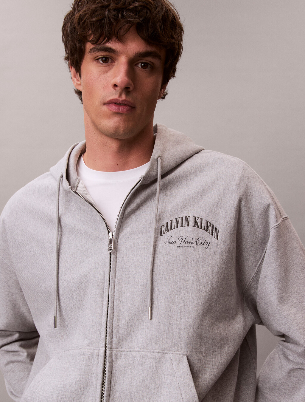 Buy 남성 프리미엄 테리 후드 집업 스웻셔츠 in color HEROIC GREY HEATHER