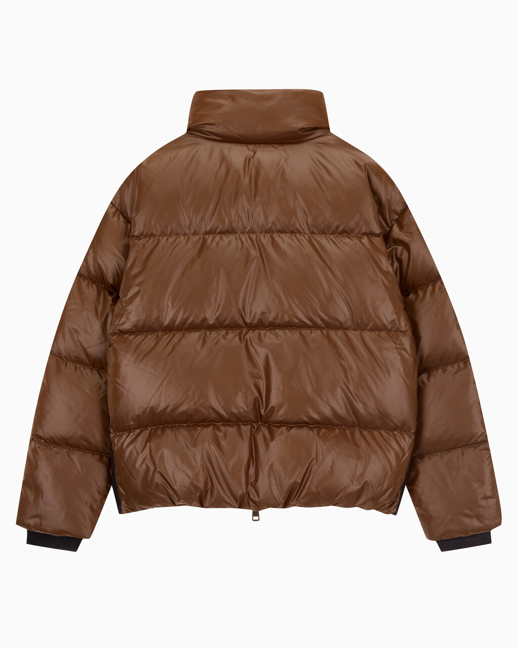 Buy 남녀공용 글로시 숏 푸퍼 in color DARK BROWN