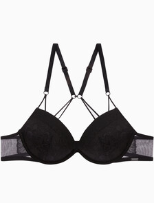 Buy 여성 CK 블랙 브라이덜 AF 플런지 푸쉬업 브라(ADD A SIZE) in color BLACK