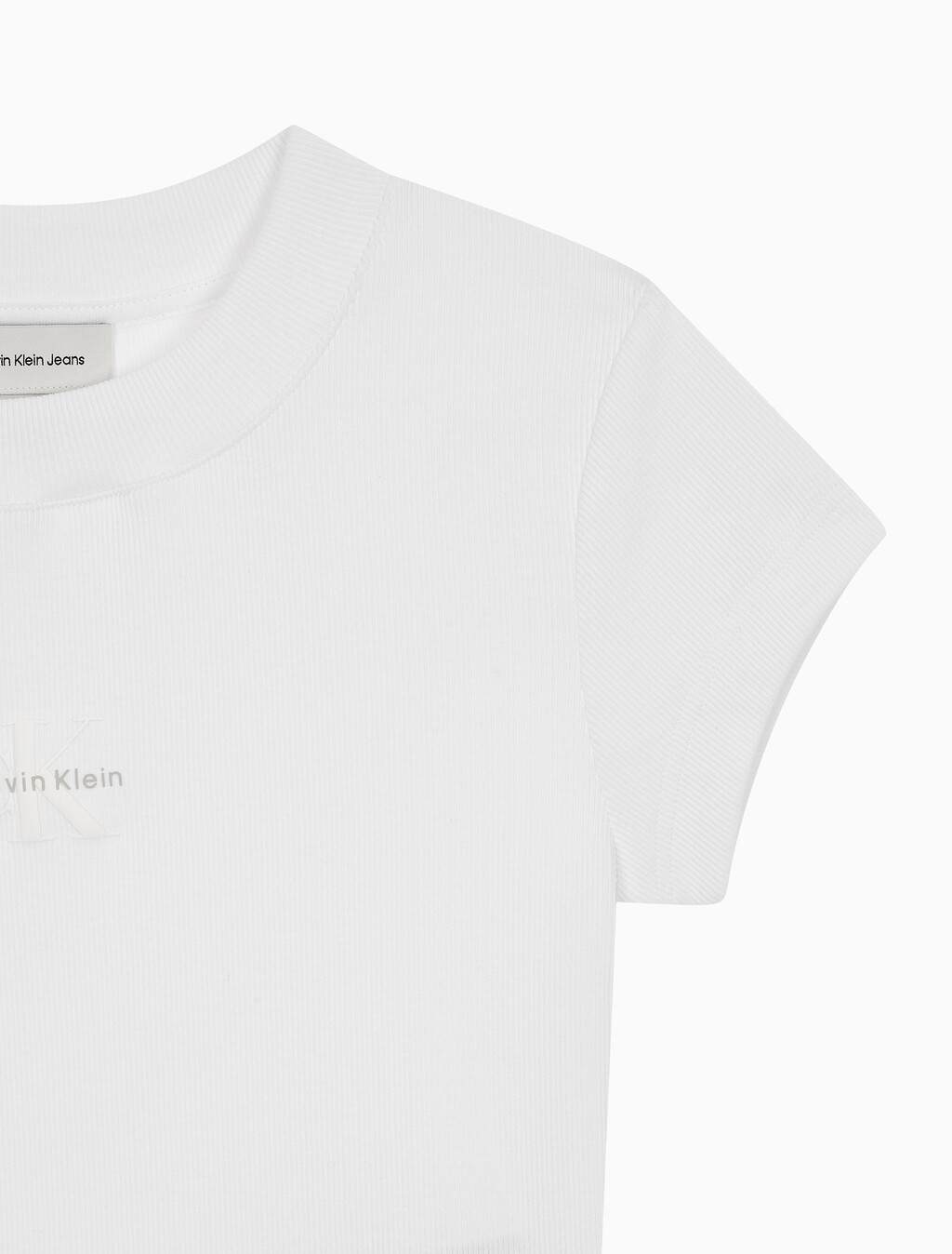 Buy 여성 모노그램 베이비 반팔 티셔츠 in color BRILLIANT WHITE