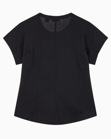 Buy 여성 슬림핏 숏 슬리브 티셔츠 in color BLACK