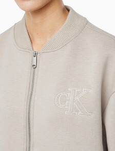 Buy 여성 오버사이즈 스쿠바 집 보머 자켓 in color FEATHER GRAY