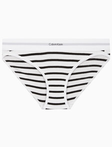 Buy 여성 코튼 모달 스트레치 립 AF 비키니 in color LEADER STRIPE+WHITE