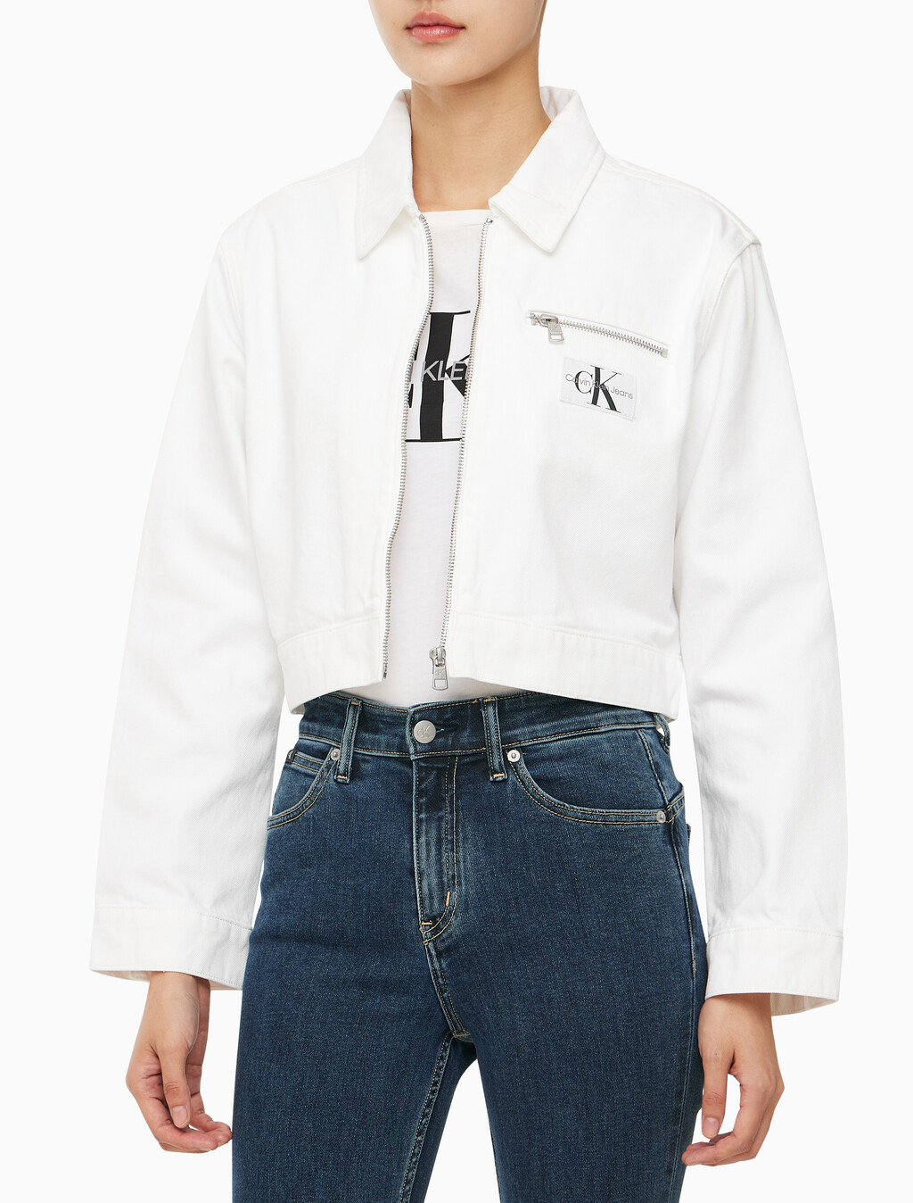 Buy 여성 집 데님 자켓 in color CHALKY BLUE