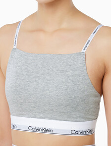 Buy 여성 아이콘 코튼 모달 백리스 브라렛 in color GREY HEATHER